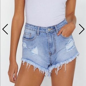 Nasty Gal Blue Denim Shorts